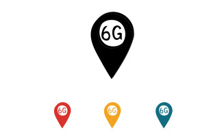 6G signal network tecknology logo vector icon v35