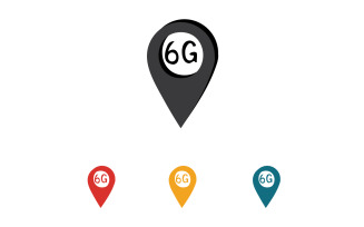 6G signal network tecknology logo vector icon v36