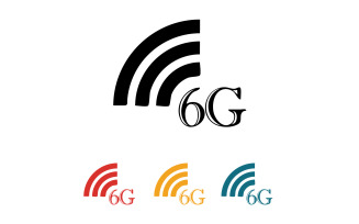6G signal network tecknology logo vector icon v37