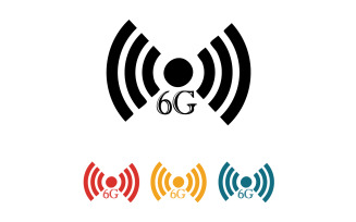 6G signal network tecknology logo vector icon v40