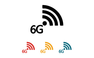 6G signal network tecknology logo vector icon v41