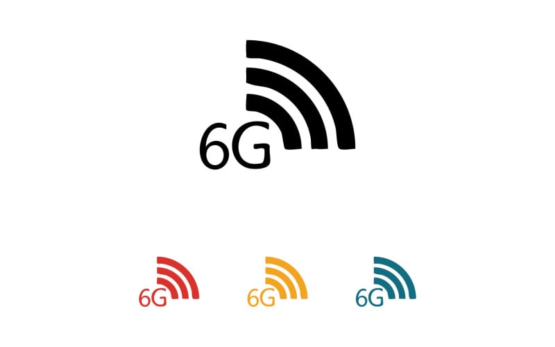 6G signal network tecknology logo vector icon v42 Logo Template