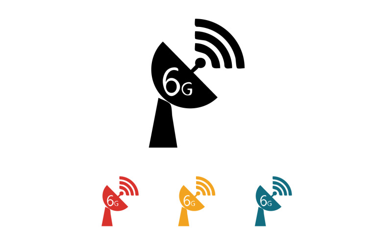 6G signal network tecknology logo vector icon v47 Logo Template