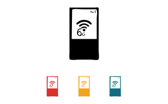 6G signal network tecknology logo vector icon v5