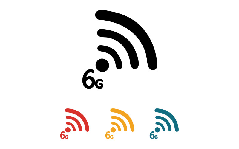 6G signal network tecknology logo vector icon v6 Logo Template