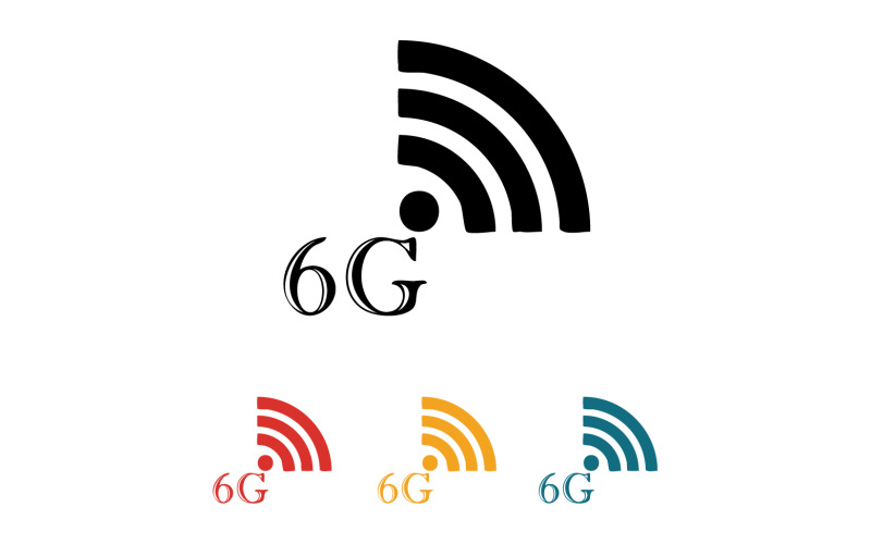 6G signal network tecknology logo vector icon v8 Logo Template