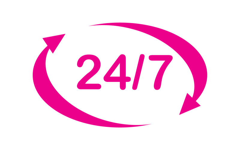 24 hour time icon logo design v16 Logo Template