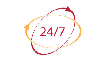 24 hour time icon logo design v17