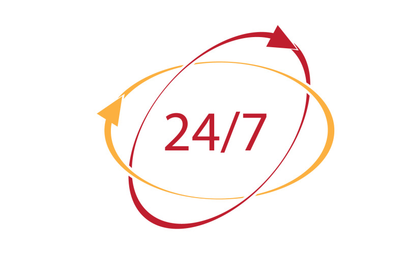 24 hour time icon logo design v17 Logo Template
