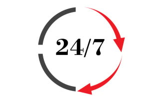 24 hour time icon logo design v23