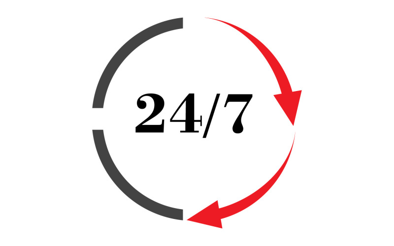 24 hour time icon logo design v23 Logo Template