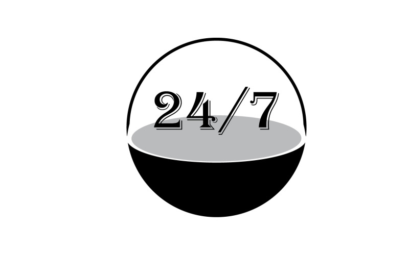 24 hour time icon logo design v28 Logo Template