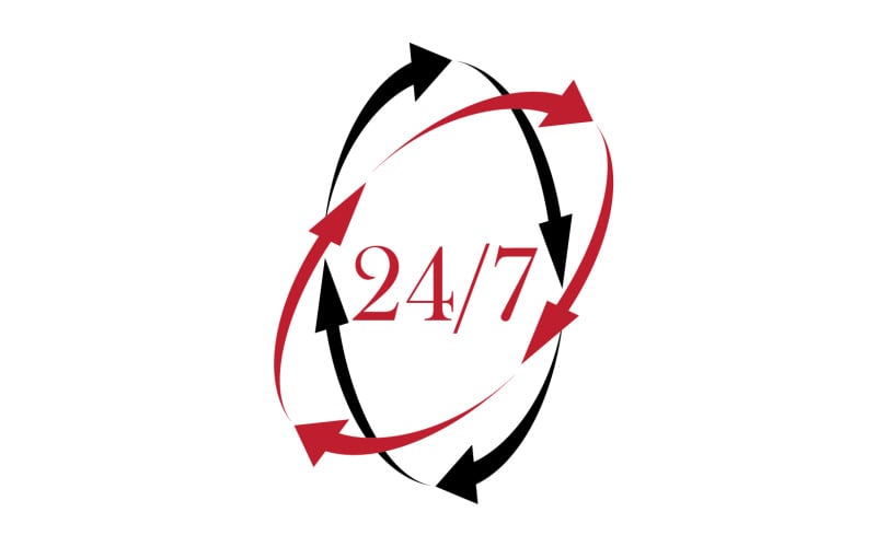24 hour time icon logo design v29 Logo Template
