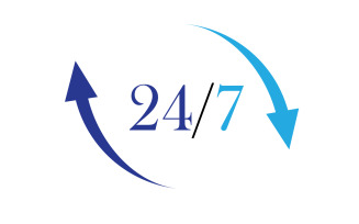 24 hour time icon logo design v37
