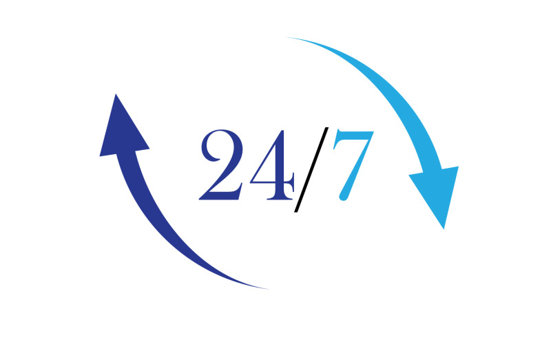 24 hour time icon logo design v37 Logo Template