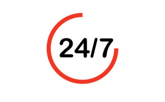 24 hour time icon logo design v40
