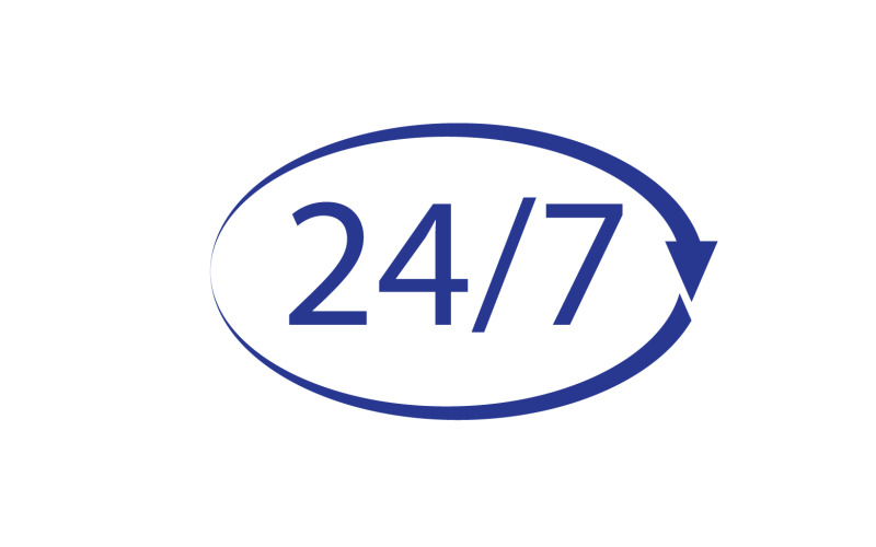 24 hour time icon logo design v41 Logo Template
