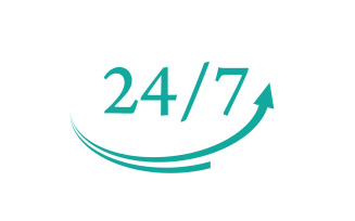 24 hour time icon logo design v42