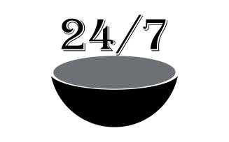 24 hour time icon logo design v44