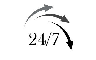 24 hour time icon logo design v45