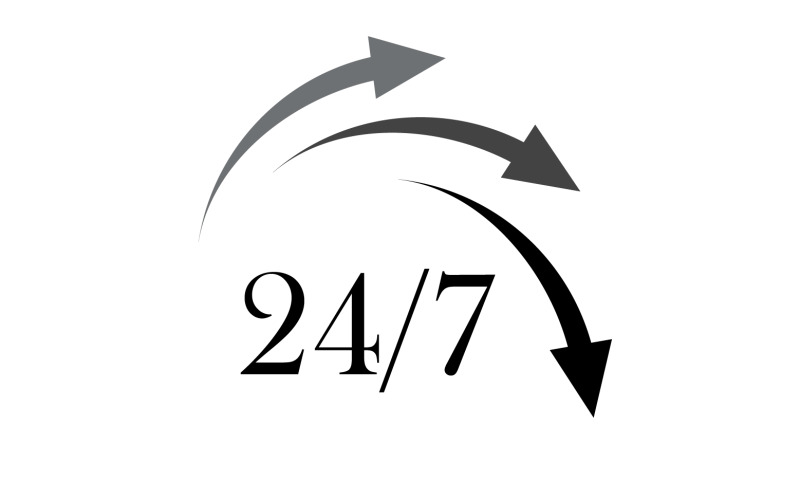 24 hour time icon logo design v45 Logo Template