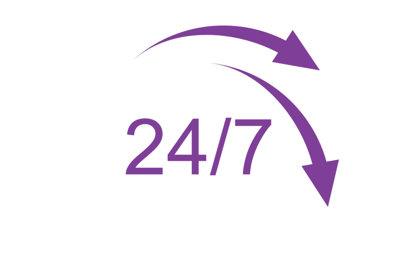 24 hour time icon logo design v46 Logo Template