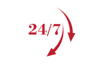 24 hour time icon logo design v47