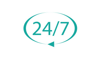 24 hour time icon logo design v49