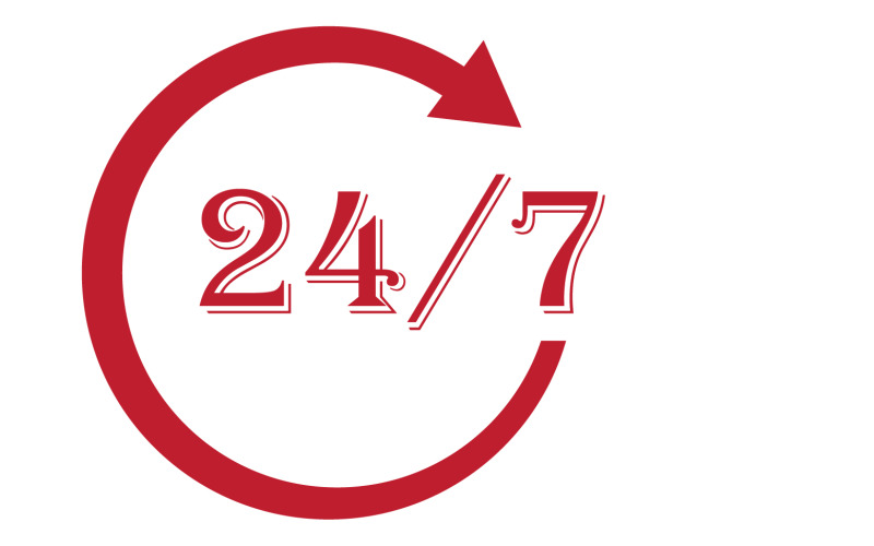 24 hour time icon logo design v4 Logo Template