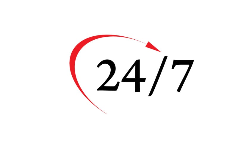 24 hour time icon logo design v50 Logo Template