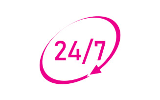 24 hour time icon logo design v51