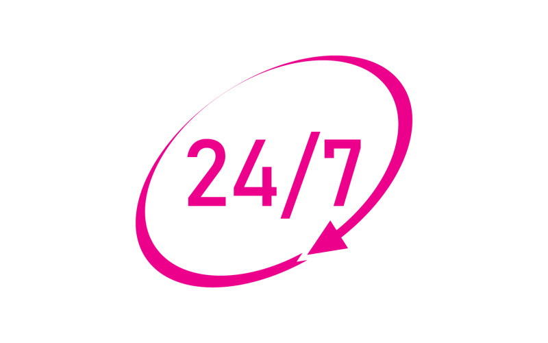 24 hour time icon logo design v51 Logo Template