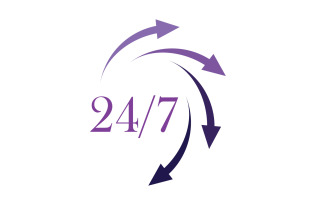 24 hour time icon logo design v53