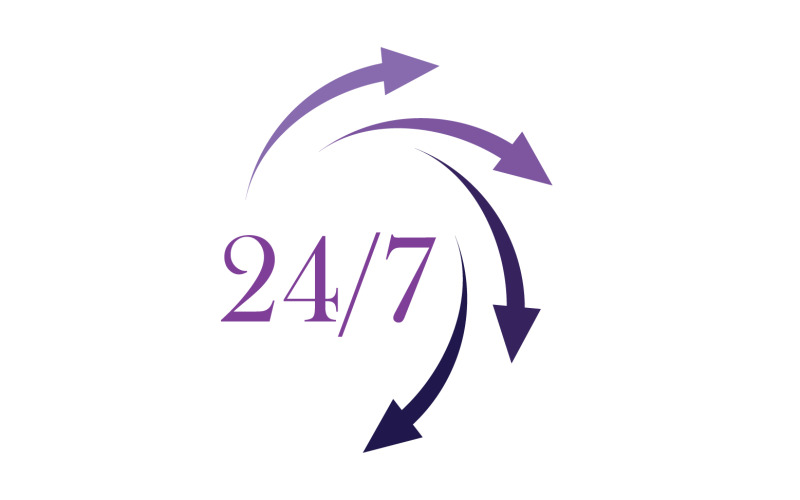 24 hour time icon logo design v53 Logo Template