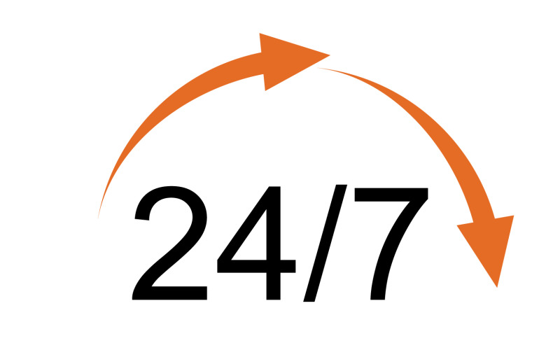 24 hour time icon logo design v54 Logo Template