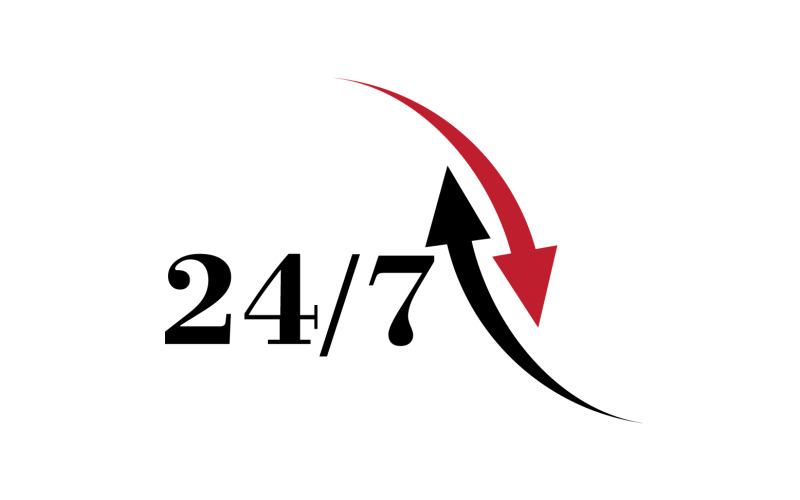 24 hour time icon logo design v55 Logo Template