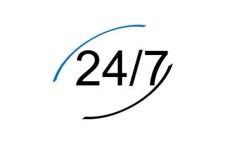 24 hour time icon logo design v62