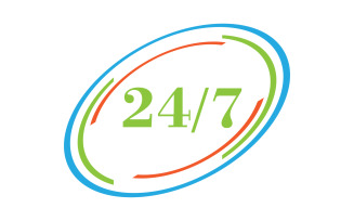 24 hour time icon logo design v63