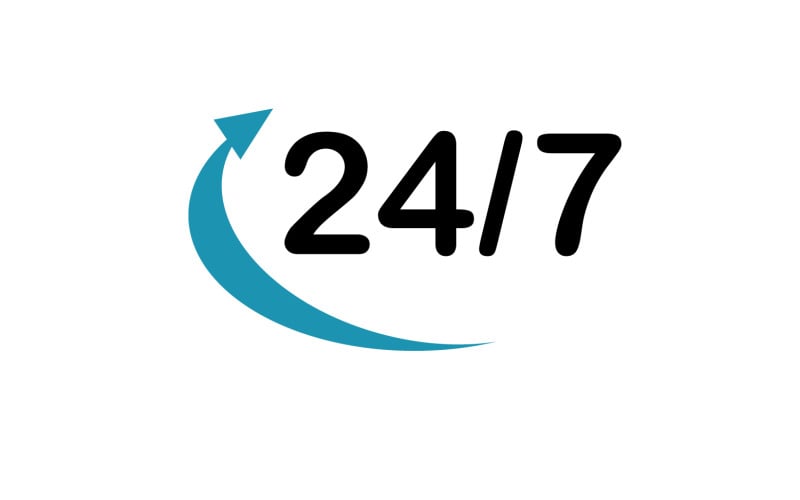 24 hour time icon logo design v64 Logo Template