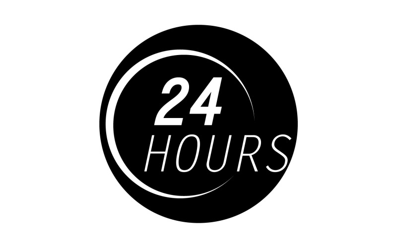 24 hour time icon logo design v65 Logo Template