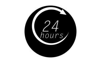 24 hour time icon logo design v67