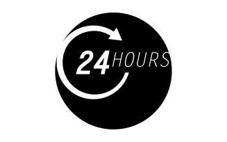 24 hour time icon logo design v68