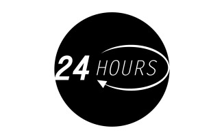 24 hour time icon logo design v69