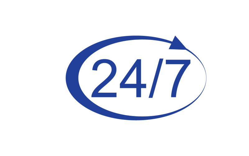 24 hour time icon logo design v6 Logo Template