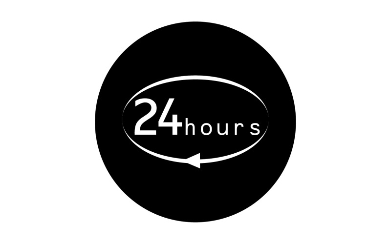 24 hour time icon logo design v72 Logo Template