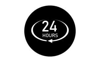 24 hour time icon logo design v74