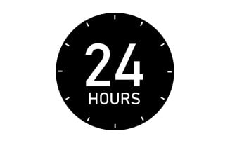 24 hour time icon logo design v76