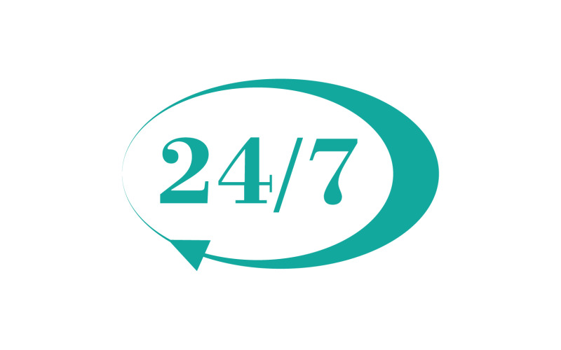 24 hour time icon logo design v7 Logo Template