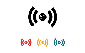6G signal network tecknology logo vector icon v44