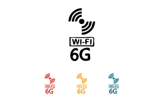6G signal network tecknology logo vector icon v46